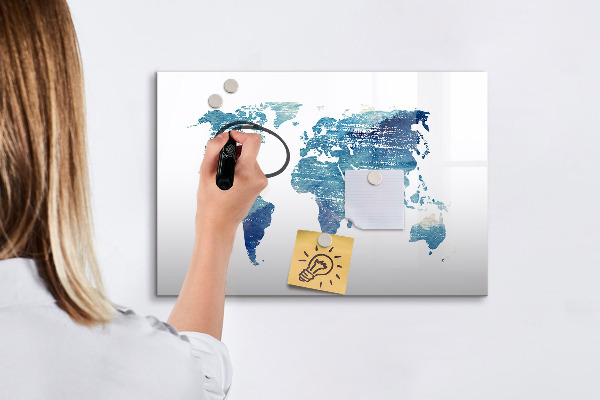 Tableau magnétique effaçable Carte des souvenirs avec photos personnelles