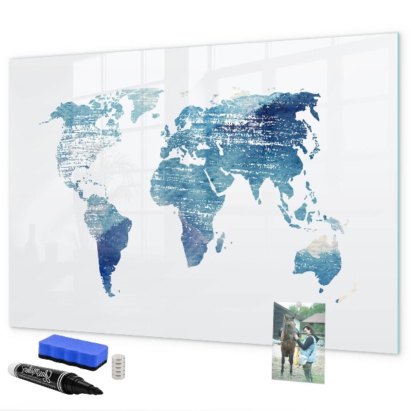 Tableau magnétique effaçable Carte des souvenirs avec photos personnelles