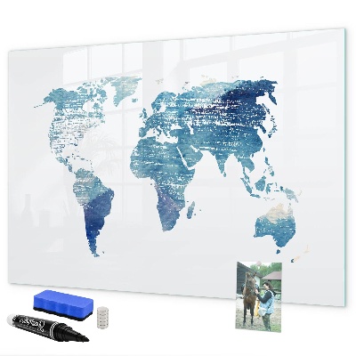 Tableau magnétique effaçable Carte des souvenirs avec photos personnelles