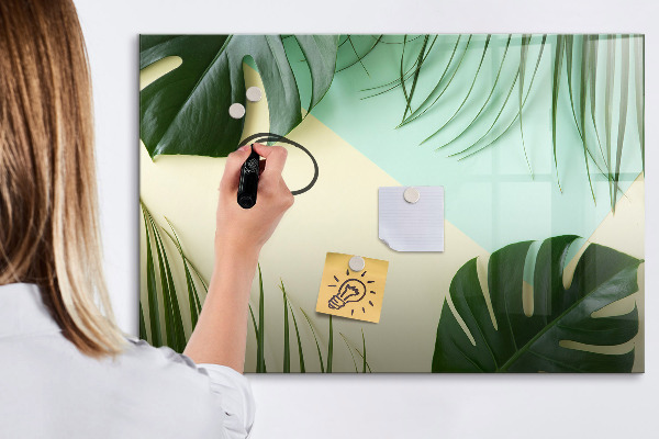 Tableau effaçable magnétique Tableau mémo élégant avec des plantes