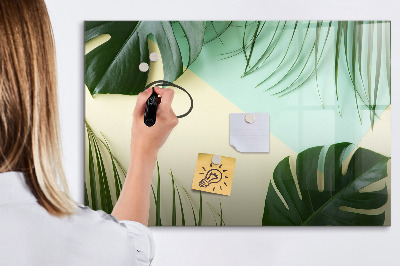 Tableau effaçable magnétique Tableau mémo élégant avec des plantes