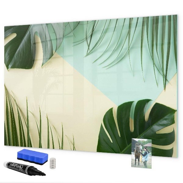Tableau effaçable magnétique Tableau mémo élégant avec des plantes