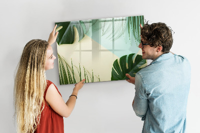Tableau effaçable magnétique Tableau mémo élégant avec des plantes