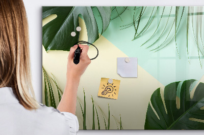 Tableau effaçable magnétique Tableau mémo élégant avec des plantes