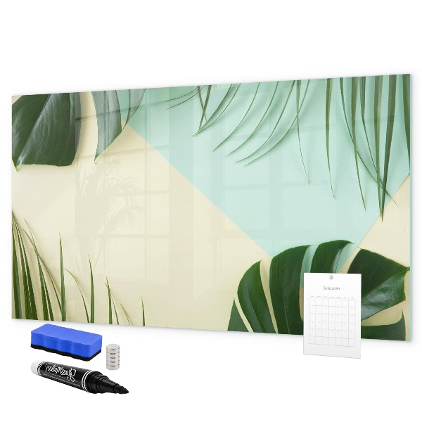 Tableau effaçable magnétique Tableau mémo élégant avec des plantes