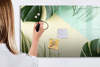 Tableau effaçable magnétique Tableau mémo élégant avec des plantes