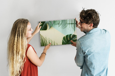 Tableau effaçable magnétique Tableau mémo élégant avec des plantes