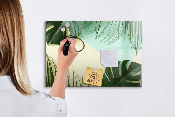 Tableau effaçable magnétique Tableau mémo élégant avec des plantes