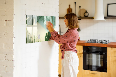 Tableau effaçable magnétique Tableau mémo élégant avec des plantes