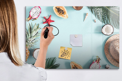 Tableau magnétique effaçable Souvenirs sur fond de mer colorée