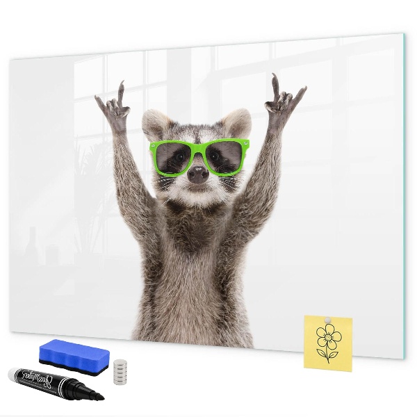 Tableau effaçable magnétique Raton laveur heureux avec des photos