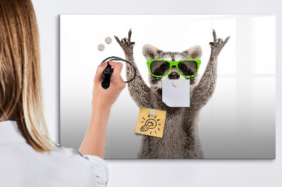 Tableau effaçable magnétique Raton laveur heureux avec des photos