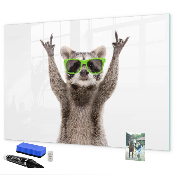 Tableau effaçable magnétique Raton laveur heureux avec des photos