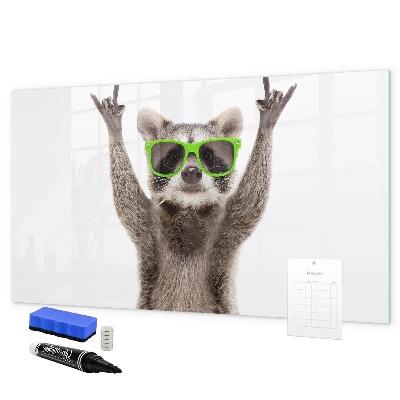 Tableau effaçable magnétique Raton laveur heureux avec des photos
