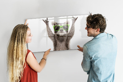 Tableau effaçable magnétique Raton laveur heureux avec des photos