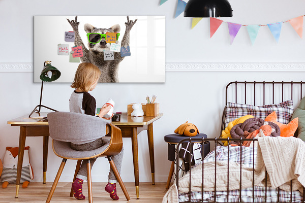 Tableau effaçable magnétique Raton laveur heureux avec des photos