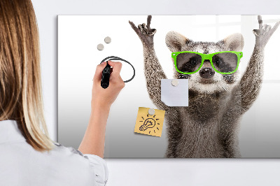 Tableau effaçable magnétique Raton laveur heureux avec des photos