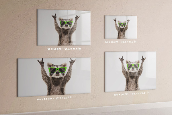 Tableau effaçable magnétique Raton laveur heureux avec des photos