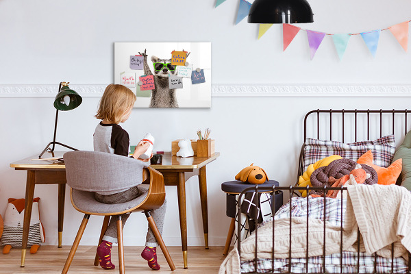 Tableau effaçable magnétique Raton laveur heureux avec des photos