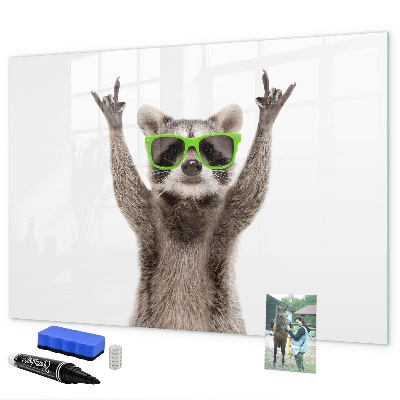 Tableau effaçable magnétique Raton laveur heureux avec des photos