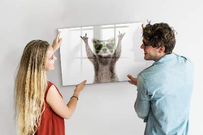 Tableau effaçable magnétique Raton laveur heureux avec des photos