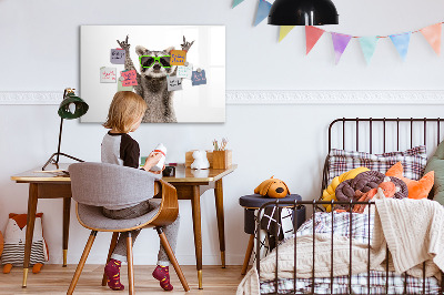 Tableau effaçable magnétique Raton laveur heureux avec des photos