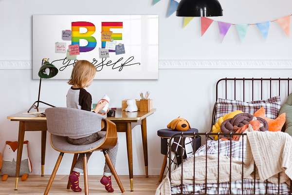 Tableau effaçable magnétique Sois toi-même et partage des moments