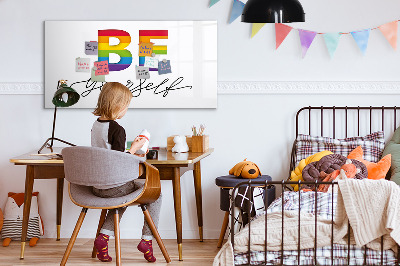 Tableau effaçable magnétique Sois toi-même et partage des moments