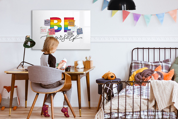 Tableau effaçable magnétique Sois toi-même et partage des moments