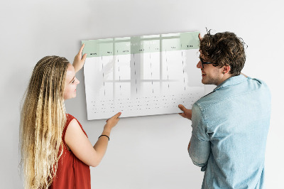 Tableau magnétique effaçable Plan hebdomadaire avec espace pour photos