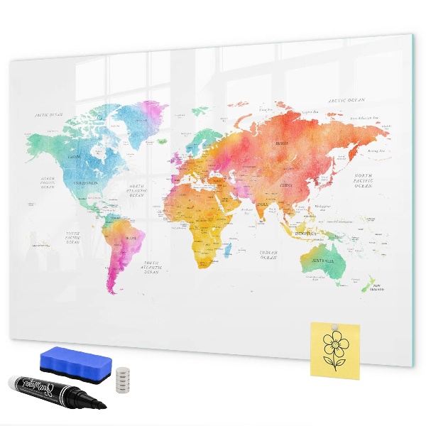 Tableau effaçable magnétique Carte des souvenirs avec photos personnelles