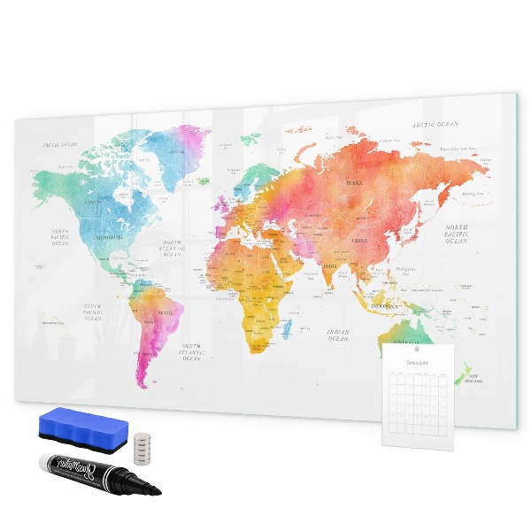 Tableau effaçable magnétique Carte des souvenirs avec photos personnelles