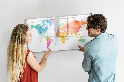 Tableau effaçable magnétique Carte des souvenirs avec photos personnelles