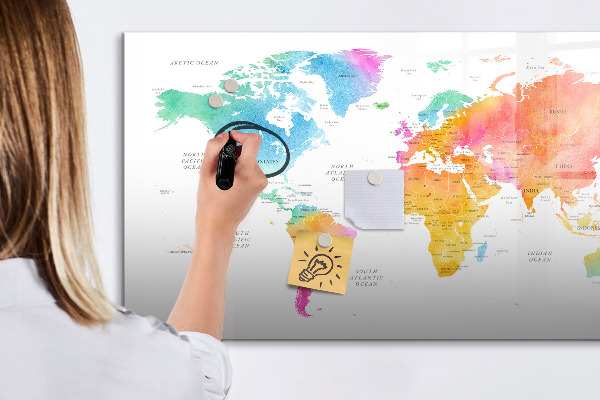 Tableau effaçable magnétique Carte des souvenirs avec photos personnelles