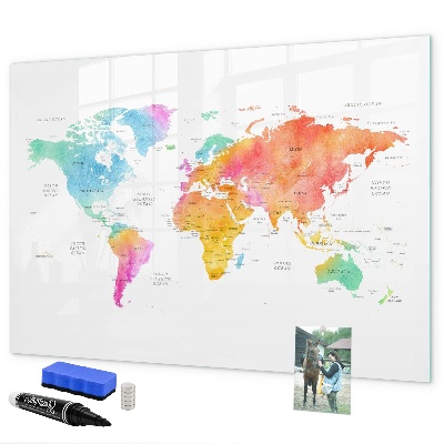 Tableau effaçable magnétique Carte des souvenirs avec photos personnelles