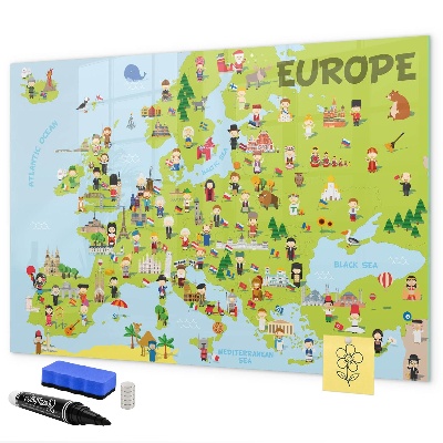 Tableau effaçable magnétique Carte interactive de l'Europe pour suivre vos voyages
