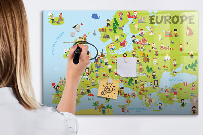 Tableau effaçable magnétique Carte interactive de l'Europe pour suivre vos voyages