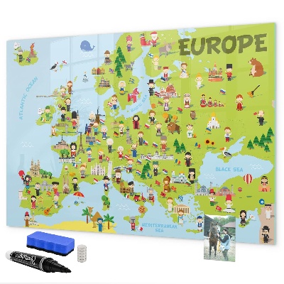 Tableau effaçable magnétique Carte interactive de l'Europe pour suivre vos voyages