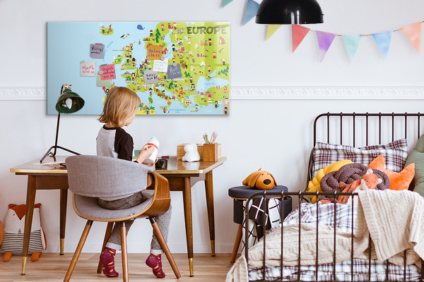 Tableau effaçable magnétique Carte interactive de l'Europe pour suivre vos voyages