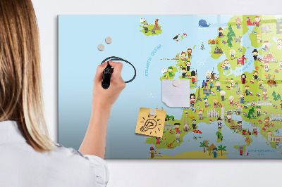 Tableau effaçable magnétique Carte interactive de l'Europe pour suivre vos voyages