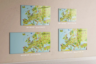 Tableau effaçable magnétique Carte interactive de l'Europe pour suivre vos voyages