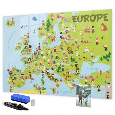 Tableau effaçable magnétique Carte interactive de l'Europe pour suivre vos voyages