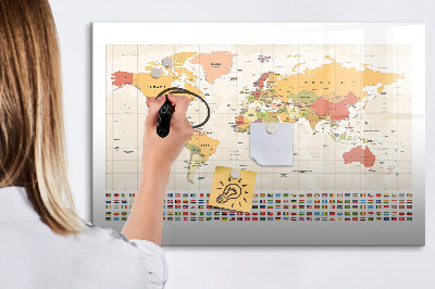 Tableau effaçable magnétique Carte du monde pour la personnalisation de photos