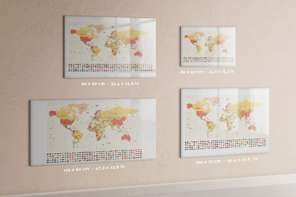 Tableau effaçable magnétique Carte du monde pour la personnalisation de photos