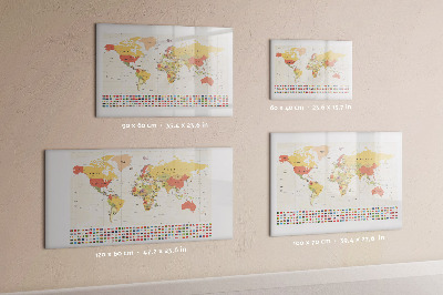 Tableau effaçable magnétique Carte du monde pour la personnalisation de photos
