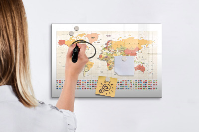 Tableau effaçable magnétique Carte du monde pour la personnalisation de photos