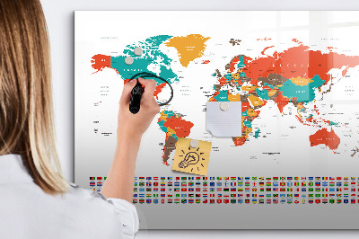 Tableau effaçable magnétique Carte du monde interactive avec photos