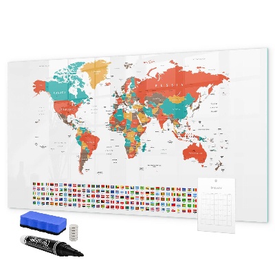 Tableau effaçable magnétique Carte du monde interactive avec photos