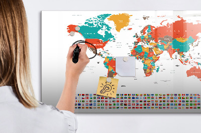 Tableau effaçable magnétique Carte du monde interactive avec photos
