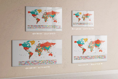 Tableau effaçable magnétique Carte du monde interactive avec photos